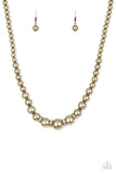 Party Pearls - Brass - Pearl Necklace - Paparazzi Accessories