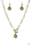 Sorority Sisters - Brass - Toggle Necklace - Paparazzi Accessories