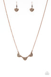 Another Love Story - Copper - Heart Necklace - Paparazzi Accessories