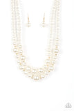 The More The Modest - White Pearl - Gold - Necklace - Paparazzi Accessories