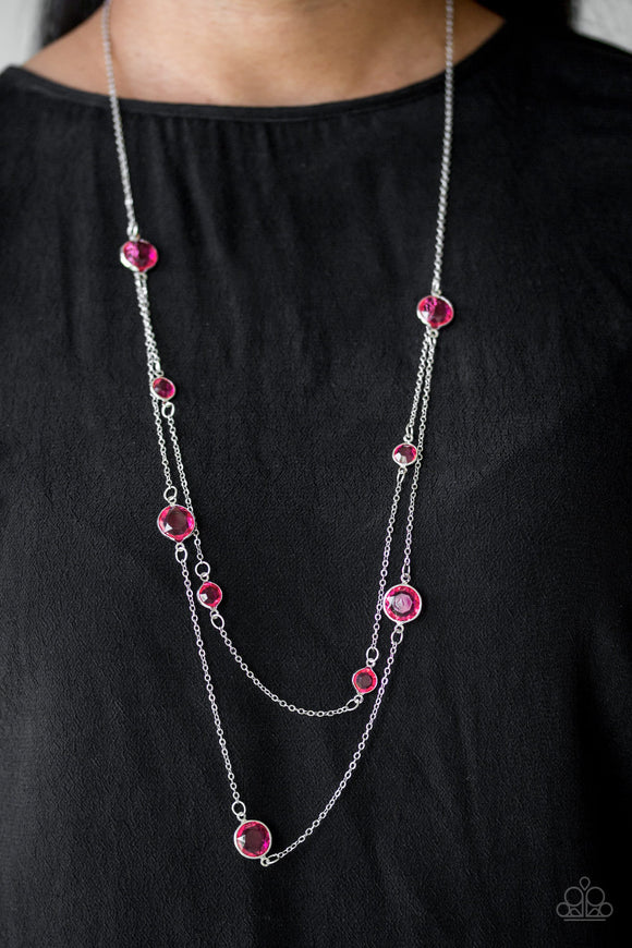 Raise Your Glass - Pink - Necklace - Paparazzi Accessories