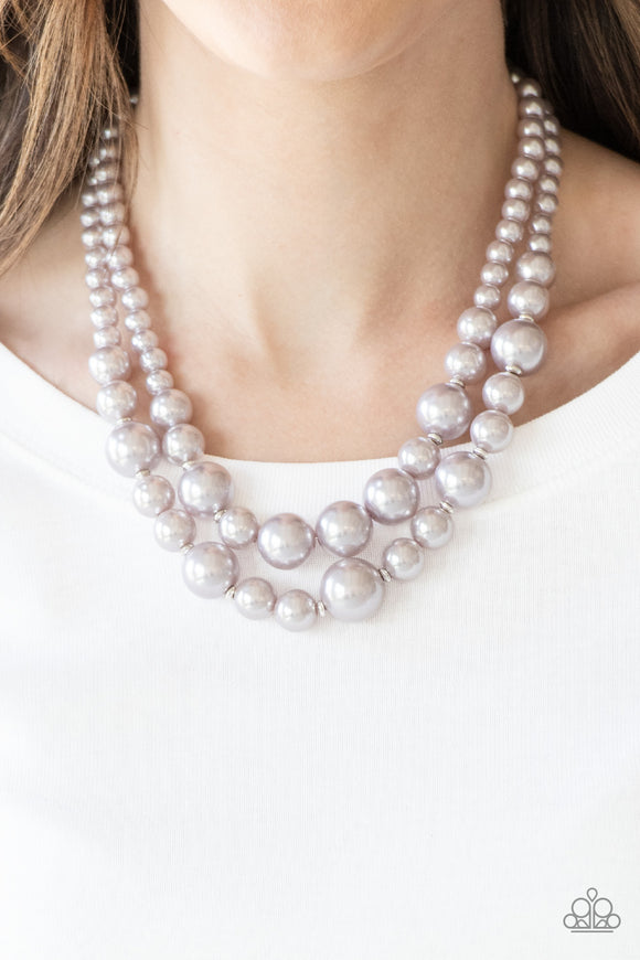 The More The Modest - Silver - Pearl Necklace - Paparazzi Accessories