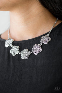 Garden Groove - Silver - Flower - Necklace - Paparazzi Accessories