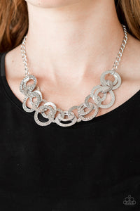 Treasure Tease - Silver - Hammered - Necklace - Paparazzi Accessories