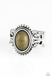 All The Worlds A STAGECOACH - Green - Stone - Ring - Paparazzi Accessories