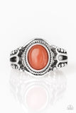 Peacefully Peaceful - Orange - Stone - Ring - Paparazzi Accessories