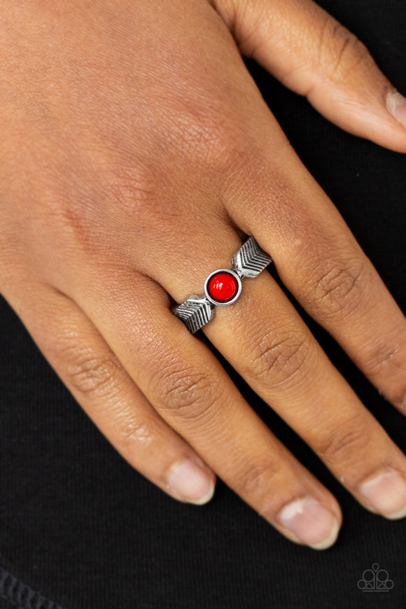 Awesomely ARROW-Dynamic - Red - Ring - Paparazzi Accessories
