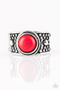 Summer Oasis - Red - Ring - Paparazzi Accessories
