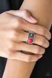 Summer Oasis - Red - Ring - Paparazzi Accessories