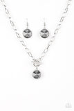 She Sparkles On - All Aglitter - Silver - Toggle Necklace And Bracelet Set - Paparazzi Accessories