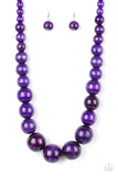 Effortlessly Everglades - Purple - Wooden Necklace - Paparazzi Accessories