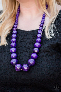 Effortlessly Everglades - Purple - Wooden Necklace - Paparazzi Accessories