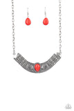 Very Venturous - Red - Stone - Necklace - Paparazzi Accessories