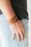 Bronco Bravado - Brown - Urban - Leather - Snap Bracelet - Paparazzi Accessories