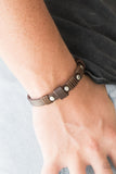 Road Burner - Brown Leather - Urban - Snap Bracelet - Paparazzi Accessories
