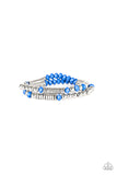 Downright Dressy - Blue - Bead - Stretch Bracelet - Paparazzi Accessories