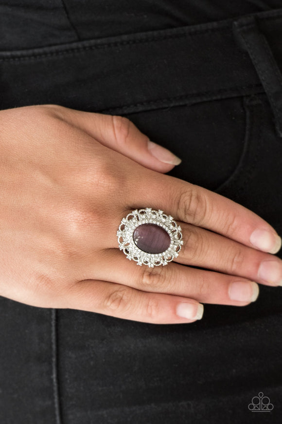 BAROQUE The Spell - Purple - Moonstone - Ring - Life of the Party December 2018 - Paparazzi Accessories