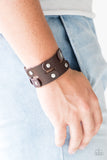 Downright Desperado - Brown - Leather - Snap Bracelet - Paparazzi Accessories