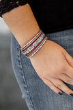 Rebel In Rhinestones - Red - Wrap - Snap Bracelet - Paparazzi Accessories