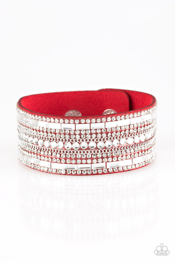 Rebel Radiance - Red - Wrap - Snap Bracelet - Paparazzi Accessories