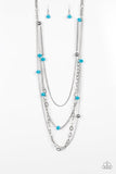 Glamour Grotto - Blue - Bead - Necklace - Paparazzi Accessories