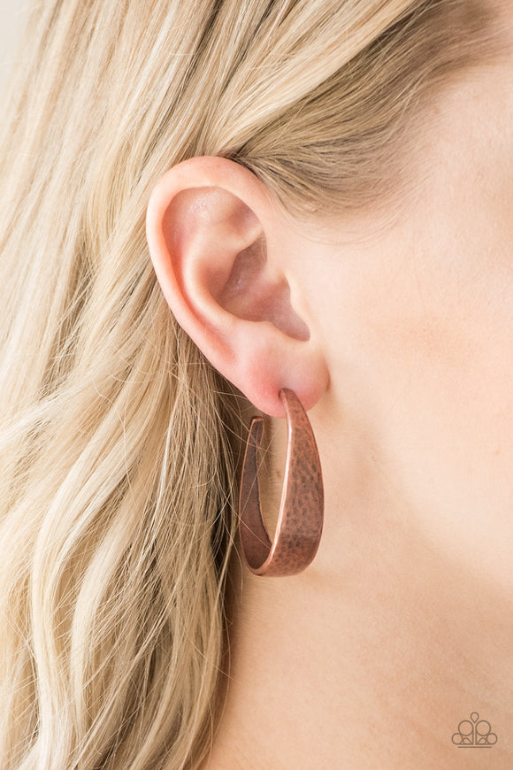 HOOP and Holler - Copper - Hoop Earrings - Paparazzi Accessories