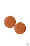 Trend Friends - Brown - Leather - Earrings - Paparazzi Accessories