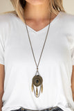Cactus Canyon - Brass - Black Stone - Necklace - Paparazzi Accessories