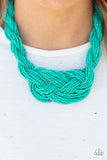 A Standing Ovation - Blue (Turquoise) - Seed Bead Necklace - Paparazzi Accessories