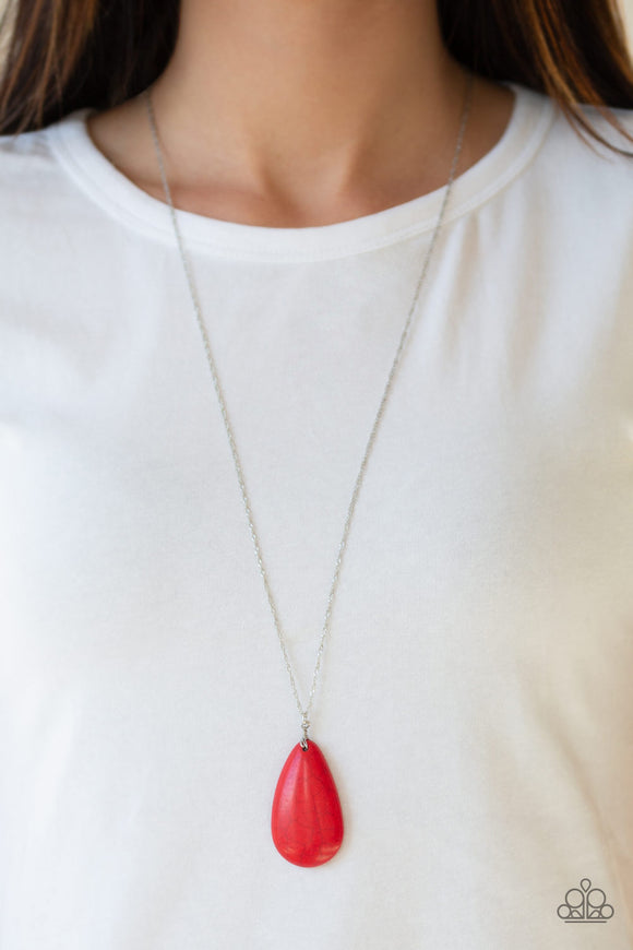 Stone River - Red - Stone - Necklace - Paparazzi Accessories