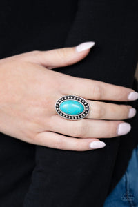 Desert Heat - Blue - Turquoise - Ring - Paparazzi Accessories
