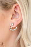 Delicate Arches - White  - Jacket Earrings - Paparazzi Accessories