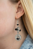 Seaside Catch - Black Bead - Silver - Earrings - Paparazzi Accessories