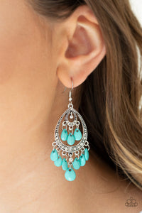 Gorgeously Genie - Blue - Earrings - Paparazzi Accessories