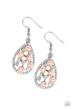 Fabulously Wealthy - Orange Coral - Pearl - Earrings - Paparazzi Accessories