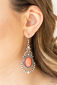 CAMEO and Juliet - Orange Coral - Earrings - Paparazzi Accessories