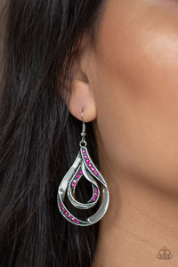 Flavor Of The Fleek - Pink - Rhinestone - Earrings - Paparazzi Accessories