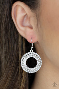 Sparkle Splurge - Silver- Pearl - Earrings -Paparazzi Accessories