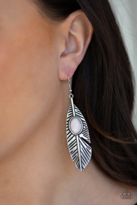 Quill Thrill - Silver- Earrings - Paparazzi Accessories