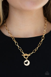 Heartbeat Retreat - Gold - Toggle - Heart - Necklace - Paparazzi Accessories