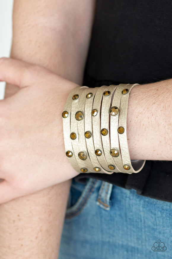 Go-Getter Glamorous - Brass - Metallic - Wrap - Snap Bracelet - Paparazzi Accessories
