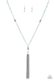 Tassel Takeover - Blue - Bead - Necklace - Paparazzi Accessories