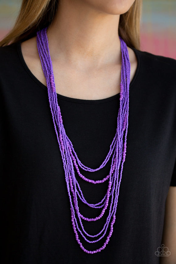 Totally Tonga - Purple - Seed Bead - Necklace - Paparazzi Accessories
