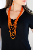 Totally Tonga - Orange - Seed Bead - Necklace - Paparazzi Accessories