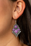 So Sonoran - Purple - Stone - Fish Hook - Earrings - Paparazzi Accessories