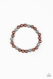 Poised For Perfection - Brown - Pearl - Stretch Bracelet - Paparazzi Accessories