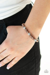 Poised For Perfection - Brown - Pearl - Stretch Bracelet - Paparazzi Accessories
