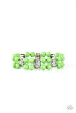 Daisy Debutante - Green - Stretch Bracelet - Paparazzi Accessories