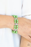 Daisy Debutante - Green - Stretch Bracelet - Paparazzi Accessories