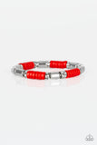 Whimsical Wanderer - Red - Stretch Bracelet - Paparazzi Accessories
